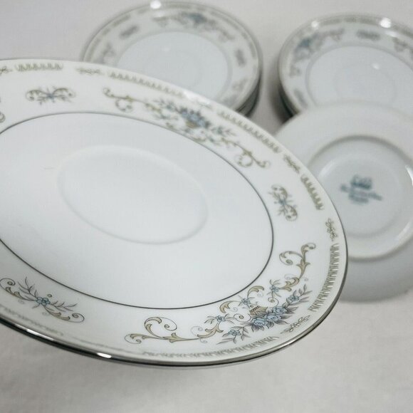 Vintage Wade Diane Cup Saucer 6” Set Lot 12 Plate Dish Serving Flower Circa 1980 - Picture 10 of 10